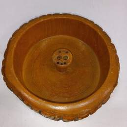 Vintage Rustic Wood Log Nut Bowl alternative image