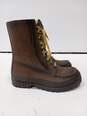 Steel Shank Men's Brown Rubber Mid Calf Lace Up Boots Size 9 image number 3