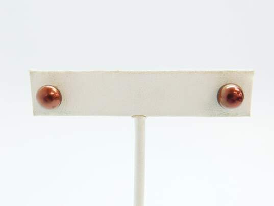 925 Pearl Stud Earrings Locket Pendant Necklace Garnet Ring Chain Bracelet 25.7g image number 8