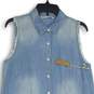 NWT Hippy Laundry Womens Light Blue Denim Sleeveless Shirt Dress Size Medium image number 3