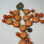 Designer J. Crew Gold-Tone Chain Orange Bubble Stone Statement Necklace image number 2
