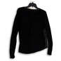 Womens Black Split Neck Long Sleeve Regular Fit Pullover Blouse Top Sz PL image number 2
