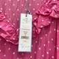 NWT Womens Pink Polka Dot Flutter Sleeve Ruffle V-Neck Maxi Dress Size 2X image number 3