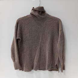 Nordstrom Light Brown Cowl/Turtle Neck Wool Sweater Size L