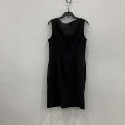 Womens Black Sleeveless V-Neck Back-Zip Classic Sheath Dress Size 12 alternative image