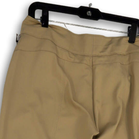 NWT Womens Beige Flat Front Pockets Straight Leg Modern Capri Pants Size 6 image number 4