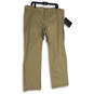 NWT Womens Khaki Flat Front Welt Pocket Straight Leg Work Pants Size 20 image number 1