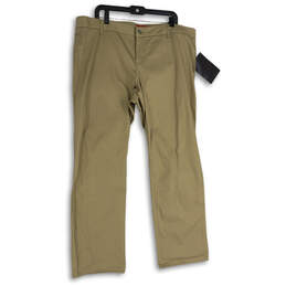 NWT Womens Khaki Flat Front Welt Pocket Straight Leg Work Pants Size 20