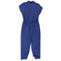 Womens Blue Polka Dot Short Sleeve Notch Collar Jumpsuit One Piece Size 2 image number 2