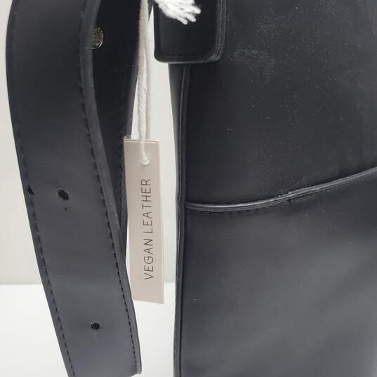 Urban Outfitters Black Vegan Leather Shoulder Bag 15x13.5x5" image number 3