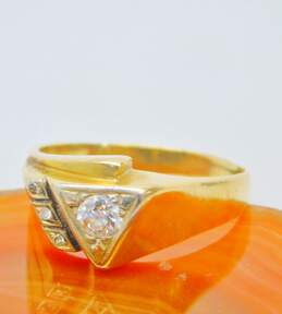 Vintage 14K Yellow Gold 0.50 CT Diamond & 0.04 CTTW Diamond Accent Men's Ring 8.1g alternative image