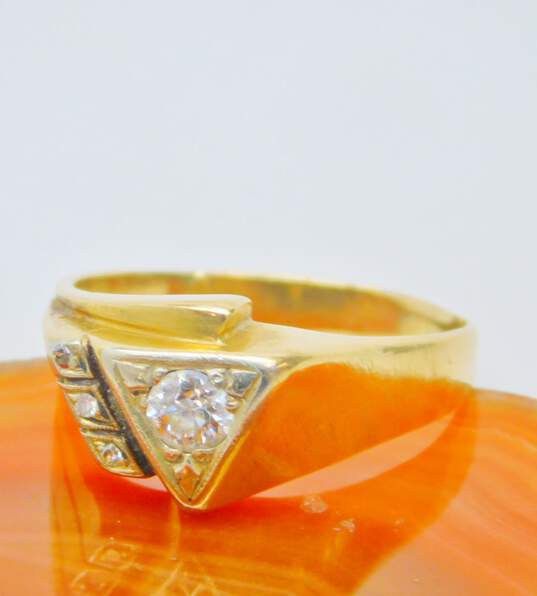 Vintage 14K Yellow Gold 0.50 CT Diamond & 0.04 CTTW Diamond Accent Men's Ring 8.1g image number 2