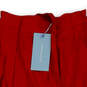 NWT Womens Red Pleated Slash Pockets Belted Paperback Shorts Size 10 image number 4