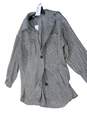 NWT Womens Chevron Gray Long Sleeve Two Button Blazer Size Small image number 1