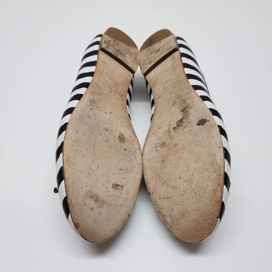 Kate Spade Willa Black & White Stripe Ballet Flats Size 7.5 image number 5