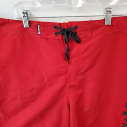 Hurley Men's Red Below The Knee Swim Shorts Size 34 / 21" Length NWT alternative image