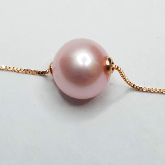 IW Peru 14K Rose Gold Pink FW Pearl Pendant Necklace 1.7g W/Tag image number 5