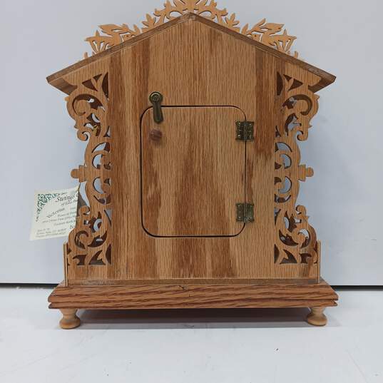 Victorian Style Oakwood Burch Mantel Clock image number 2