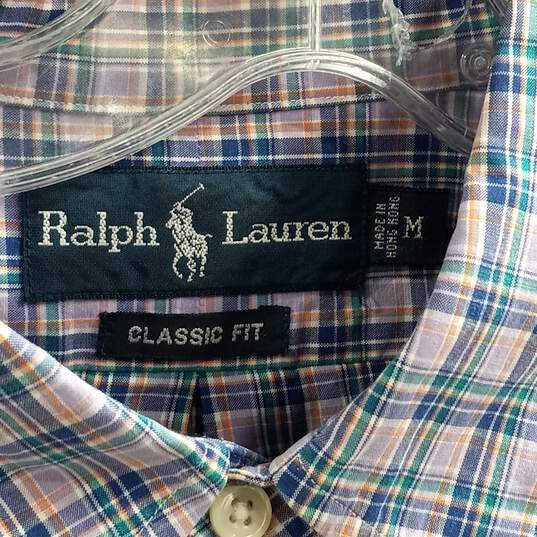 Ralph Lauren Multicolor Classic Fit Plaid Polo Shirt Size M image number 3