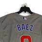 NWT Mens Gray Blue Chicago Cubs Javier Baez #9 MLB Baseball Jersey Size 44 image number 4