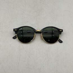 Ray-Ban Mens Clubround Classic Black Gold Frame Polarized Round Sunglasses alternative image
