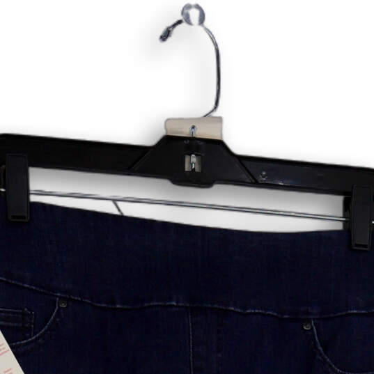NWT Womens Blue Denim Dark Wash Stretch Pull-On Mini Skort Size Small image number 3