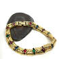 Designer Joan Rivers Gold-Tone Multicolor Enamel Link Chain Bracelet image number 2