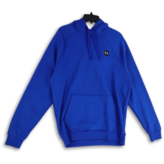 Mens Blue Long Sleeve Kangaroo Pocket Pullover Hoodie Size Medium image number 1