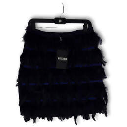 NWT Womens Blue Feather Elastic Waist Pull-On Mini Skirt Size 8