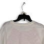 Womens White Red Striped Round Neck Raglan Sleeve Pullover T-Shirt Size L image number 4