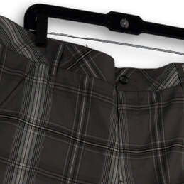 NWT Mens Gray Plaid Flat Front Slash Pocket Golf Chino Shorts Size 38