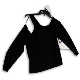NWT Womens Black Cut Out Long Sleeve Round Neck Pullover Blouse Top Size XL alternative image