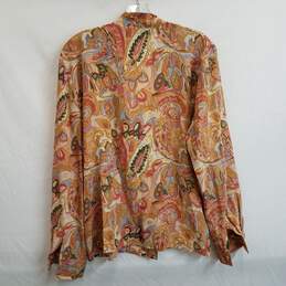 Vintage 100% silk paisley long sleeve button up blouse women's 10 alternative image