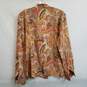 Vintage 100% silk paisley long sleeve button up blouse women's 10 image number 2