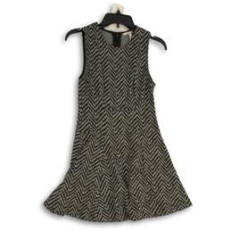 BCBGeneration Womens Black White Scoop Neck Pullover A-Line Dress Size 2