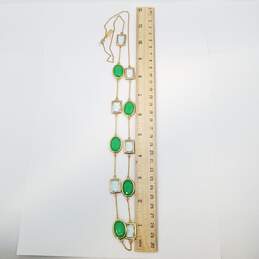 Kate Spade New York Gold Tone Faceted Gemstone Hancock Park Green 30in Necklace 27.8g alternative image