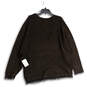 NWT Womens Brown Knitted Fringe Long Sleeve V-Neck Pullover Sweater Size L image number 2