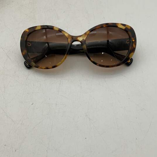Coach Womens Brown Tortoise Full-Rim Oversized Cat Eye Sunglasses With Case image number 3