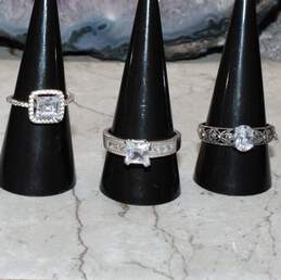 Sterling Silver Ring Set with CZ alternative image