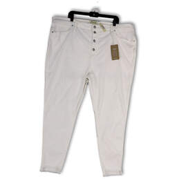 NWT Womens White Denim Light Wash Pockets High Rise Skinny Jeans Size W37 T