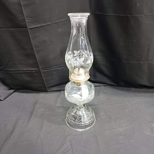 Vintage Etched Glass Oil Lamp image number 1