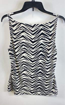 NWT White House Black Market Womens White Black Zebra Print Camisole Tank Size M alternative image