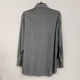 Yves Saint Laurent Mens Gray Pockets Long Sleeve Collared Dress Shirt Size 42 alternative image