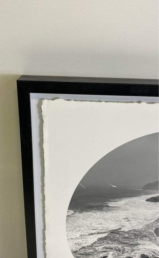 Ocean Cliffs with Circular Crop Photography by Marmont Signed. Framed image number 3