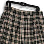 Womens Black White Plaid Pleated Elastic Waist Pull-On A-Line Skirt Size M image number 1
