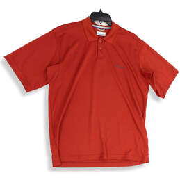 Mens Red Short Sleeve Spread Collar Regular Fit Golf Polo Shirt Size Medium