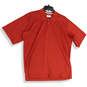 Mens Red Short Sleeve Spread Collar Regular Fit Golf Polo Shirt Size Medium image number 1