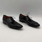 Mens 2605 Black Leather Apron Toe Low Top Lace Up Derby Dress Shoes Size 10 image number 2