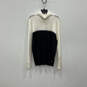 NWT Womens Black White Colorblock Turtleneck Knitted Pullover Sweater Sz XL image number 1