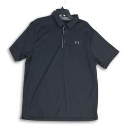 NWT Mens Black Short Sleeve Spread Collar Tech Golf Polo Shirt Size XL